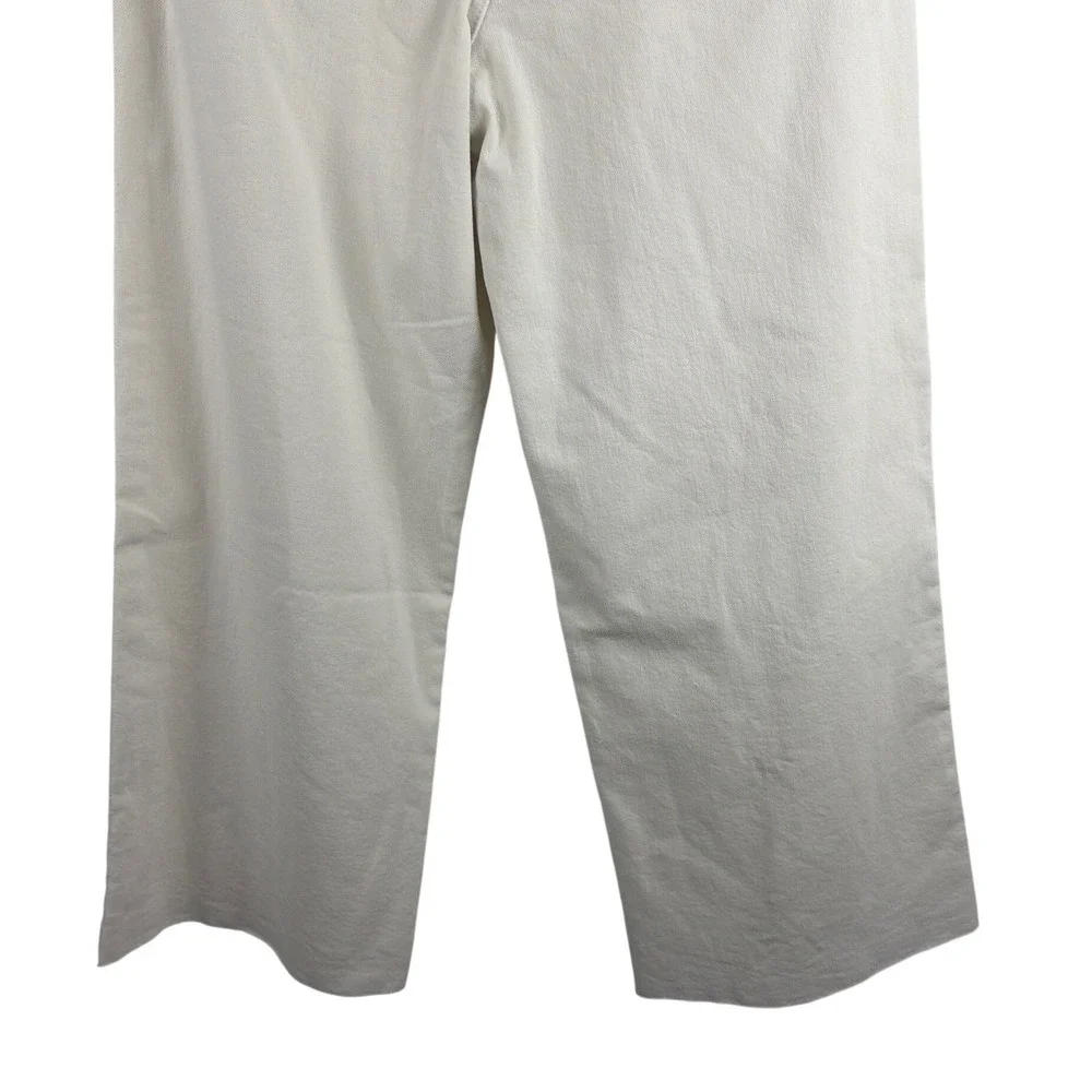 Good American  Palazzo Crop White High Rise Wide Leg Jeans 10 GWPC046PT - Picture 11 of 16